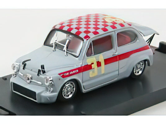 FIAT 600 ABARTH 1000 BERLINA N 31 4h MONZA 1966 L.CELLA GREY RED/BRUMM 1/43ミニカー