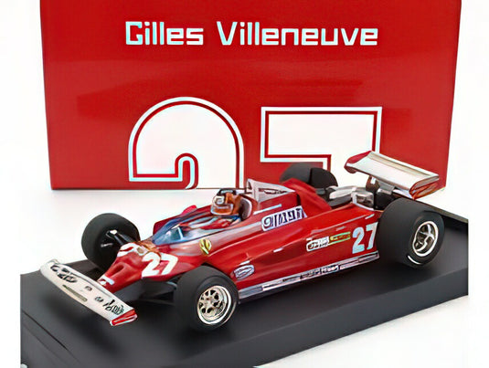 FERRARI  F1  126CK TURBO N 27 ITALY GP 1981 GILLES VILLENEUVE フィギュア付き RED/BRUMM 1/43ミニカー