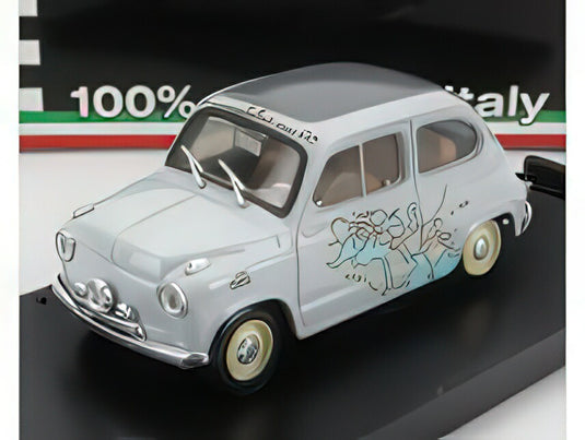 FIAT  600 RALLY RAID ROMACALCUTTA 1955 13.260Km IN 11 GIORNI  11 DAYS  GREY/BRUMM 1/43ミニカー