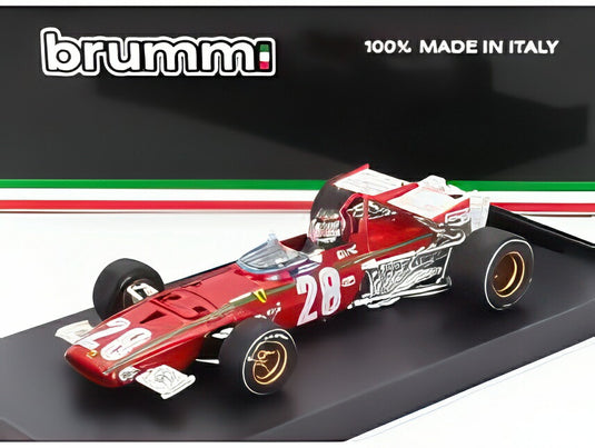 フェラーリ  F1 312B N 28 ベルギーGP 1970 イグナツィオ ジュンティ - ドライバーフィギュア付 - レッド ホワイト/ BRUMM 1/43 ミニカー