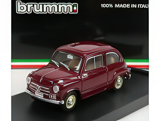 FIAT  600 POLIZIA STRADALE 1955  BORDEAUX/BRUMM 1/43ヘルメット