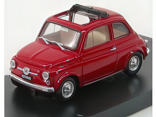 FIAT  500F TETTO APERTO  OPEN 1965  ROSSO MEDIO/BRUMM 1/43ミニカー