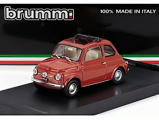 FIAT 500F オープントップ 1965 ロッソコラーロキアーロ レッド/ BRUMM 1/43 ミニカー