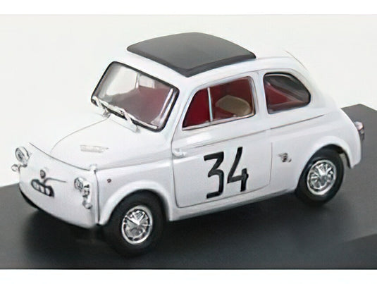 FIAT 500 595 ABARTH N 34 WINNER CRITERIUM APERTURA MONZA 1964 FRANCO PATRIA WHITE/BRUMM 1/43ミニカー