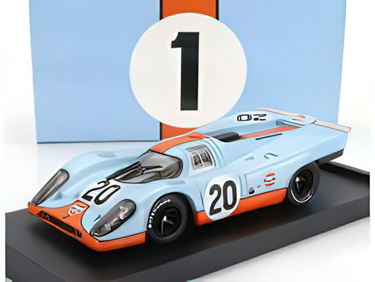 PORSCHE  917K 4.5L TEAM JOHN WYER AUTOMOTIVE ENGINEERING LTD GULF N 20 24h LE MANS 1970 JO SIFFERT  BRIAN REDMANN  LIGHT BLUE ORANGE/BRUMM 1/43ミニカー