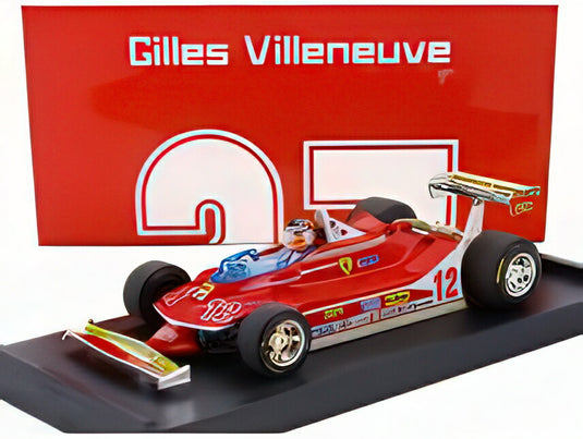 ミニカー　1/43 フェラーリ 312 T4 1979年フランスGP 2位 G. Villeneuve ステアリングホイール #12 [R512-RS] Brumm 1:43 Gilles Villeneuve Ferrari 312 T4 #12 GP Monaco