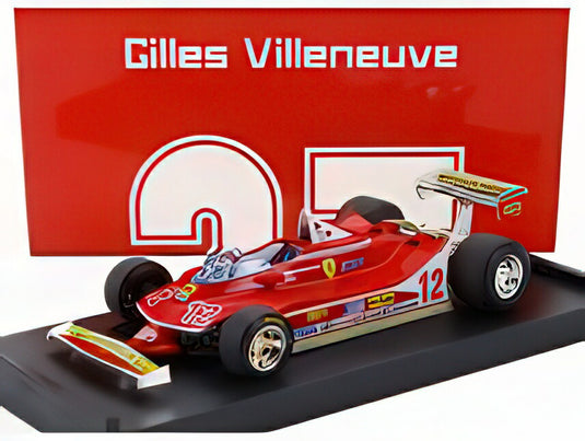 FERRARI  F1  312T4 N 12 2nd GP FRENCH GP 1979 GILLES VILLENEUVE  RED/BRUMM 1/43ミニカー