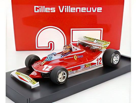 FERRARI  F1  312T4 N 12 MONACO GP 1979 GILLES VILLENEUVE フィギュア付き RED/BRUMM 1/43ミニカー