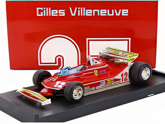 FERRARI  F1  312T4 N 12 MONACO GP 1979 GILLES VILLENEUVE  RED/BRUMM 1/43ミニカー