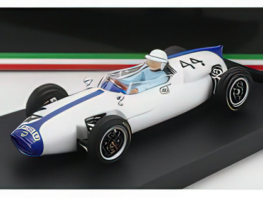 COOPER  F1  T56 N 44 BELGIUM GP 1961 M.GREGORY フィギュア付き WHITE BLUE/BRUMM 1/43ヘルメット