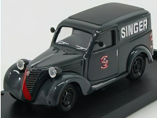 FIAT 500C FURGONE VAN VEICOLO COMMERCIALE PUBLICITAIRE SINGER AGENZIA CATANZARO 1950 GREY/BRUMM 1/43ミニカー