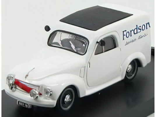 FIAT 500C FURGONE VAN VEICOLO COMMERCIALE PUBLICITAIRE FORDSON BRESCIA SERVIZIO CLIENTI 1950 WHITE BLACK/BRUMM 1/43ミニカー
