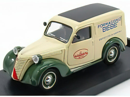 FIAT 1100 FURGONE VAN VEICOLO COMMERCIALE PUBLICITAIRE GALBANI MELZO MILANO DEPOSITO DI NAPOLI 1950 CREAM GREEN/BRUMM 1/43ミニカー