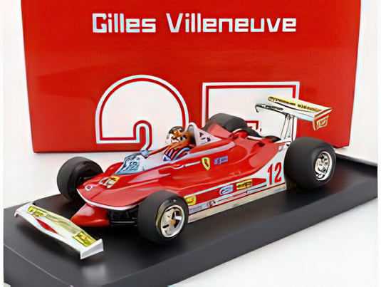 FERRARI  F1  312T4 N 12 WINNER USA OVEST GP 1979 GILLES VILLENEUVE フィギュア付き RED/BRUMM 1/43ミニカー