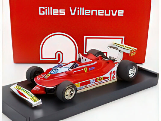 FERRARI  F1  312T4 N 12 WINNER USA OVEST GP 1979 GILLES VILLENEUVE  RED/BRUMM 1/43ミニカー