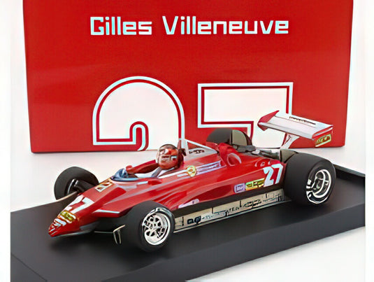 FERRARI  F1  126C2 N 27 BRAZILIAN GP 1982 GILLES VILLENEUVE フィギュア付き RED/BRUMM 1/43ミニカー