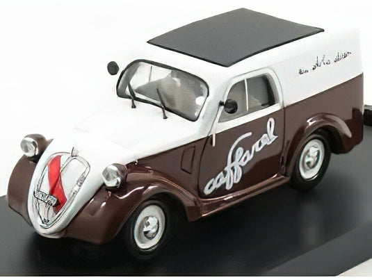 FIAT 500B VAN PUBBLICITARIO CAFFAREL CIOCCOLATO 1950 BROWN WHITE/BRUMM 1/43ミニカー