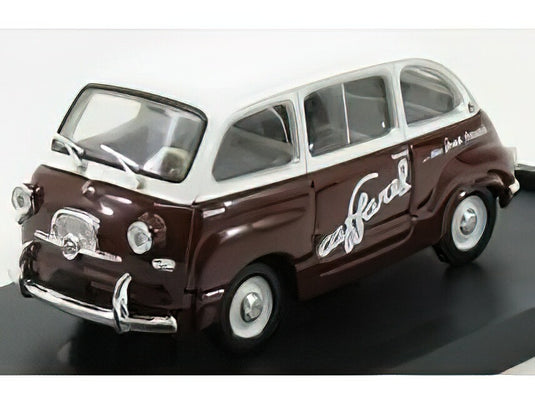 FIAT 600 MULTIPLA VEICOLO COMMERCIALE CAFFAREL 1956 WHITE BROWN/BRUMM 1/43ミニカー