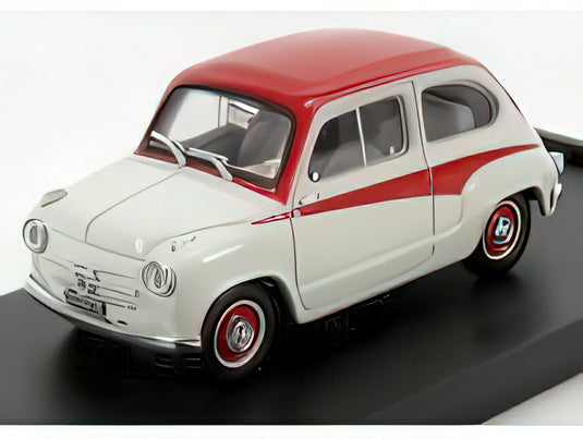 FIAT  600 750 DERIVAZIONE ABARTH 1956  GREY RED/BRUMM 1/43ヘルメット