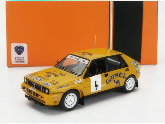 LANCIA  DELTA INTEGRALE 16V TEAM CAMEL N 4 RALLY BOHEMIA 1989 ATTILA FERJANCZ  JANOS TANDARI  YELLOW BLUE/IXO 1/43ミニカー