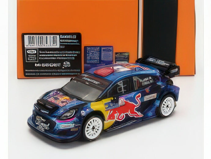 FORD ENGLAND  PUMA RALLY1 RED BULL TEAM MSPORT FORD WRT (night version) N 7 RALLY CENTRAL EUROPEAN 2023 PIERRE LOUIS LOUBET  BENJAMIN VEILLAS  BLUE BLACK/IXO 1/43ミニカー