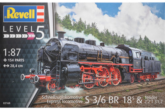 Express Locomotive S3/6 BR 18 5 & Tender 2'2'T 31,7 蒸気機関車 組み立てプラモキット模型 /Revell 1/87