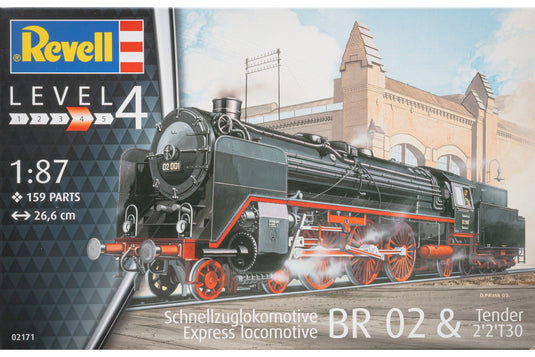 Express Locomotive BR 02 & Tender 2'2'T 30 蒸気機関車 組み立てプラモキット模型 /Revell 1/87