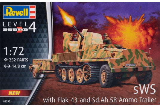 sWs with 3.7cm Flak 43 and Sd.Ah.58 Ammunition Trailer 組み立てプラモキット模型 ミリタリー /Revell 1/72