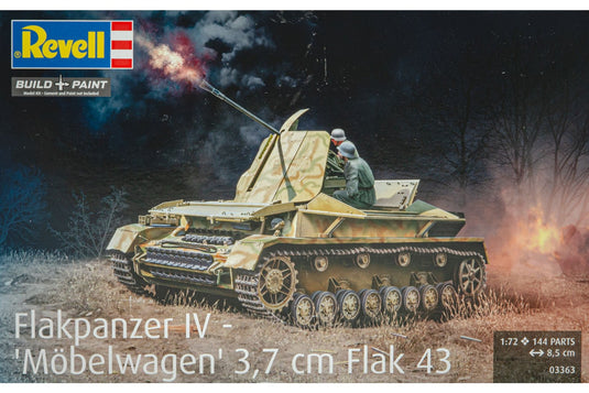Flakpanzer IV Moebelwagen 3.7 cm Flak 43 組み立てプラモキット模型 戦車 /Revell 1/72