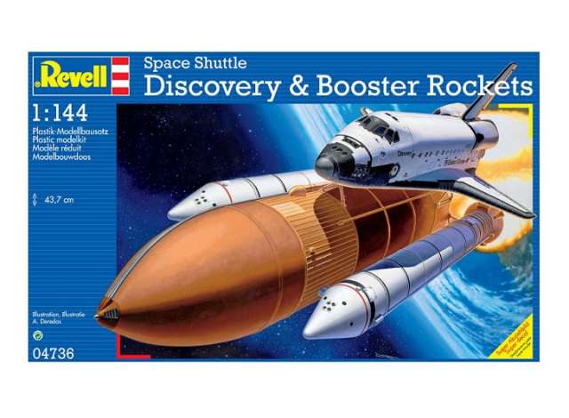 スペースシャトル ディスカバリー + ブースターロケット レベル4 プラモデルキット/Revell 1/144模型