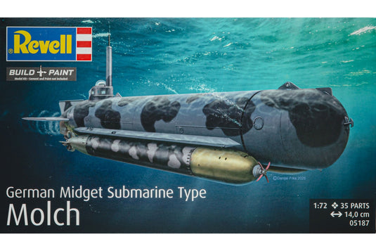 German Midget Submarine Type Molch モルヒ 組み立てプラモキット模型 艦船 /Revell 1/72