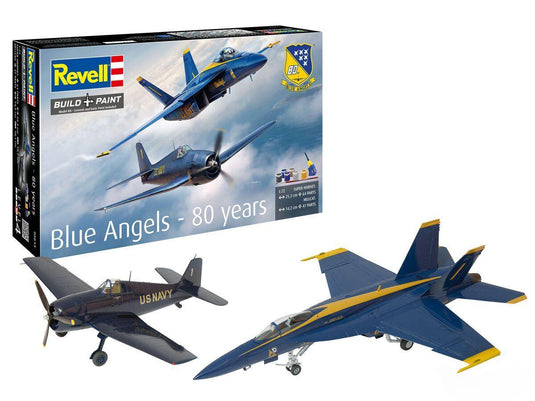 アメリカ海軍 ブルーエンジェルス US Navy Blue Angels 80周年記念セット F/A-18E スーパーホーネット & F6F ヘルキャット / Revell 1/72 飛行機模型 ミリタリー
