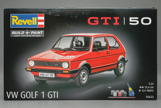 VWフォルクスワーゲン Golf 1 GTI 50 Years 50周年記念 塗料接着剤付き 組み立てプラモキット模型 カーモデル /Revell 1/24