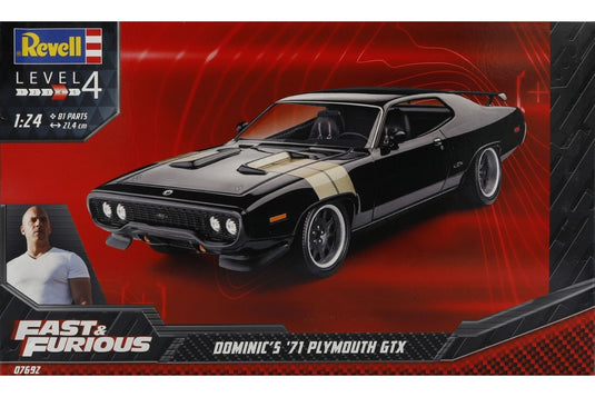 Fast & Furious Dominics 1971 Plymouth GTX プリムスGTX 組み立てプラモキット模型 カーモデル /Revell 1/24