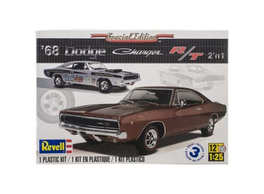 1968 Dodge Charger 2-n-1 プラモデルキット スキルレベル5 7時間以上 長さ 26.6cm 187ピース ホワイト成形 水転写デカール/Revell 1/25模型