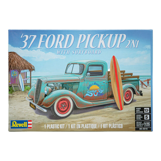 1937 Ford Pickup フォード ピックアップ 2n1 with Surfboard サーフボード 組み立てプラモキット模型 カーモデル /Revell 1/25