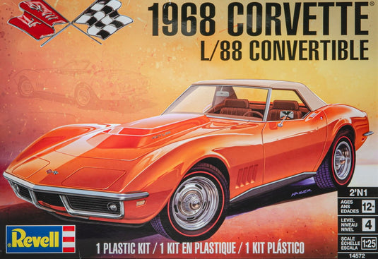 1968 Corvetteコルベット L88 Convertible 2in1 組み立てプラモキット模型 カーモデル /Revell 1/25