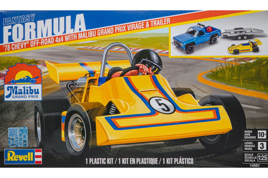 1978 Chevy 4x4 Pickup with Malibu Grand Prix Go-kart 組み立てプラモキット模型 カーモデル /Revell 1/25