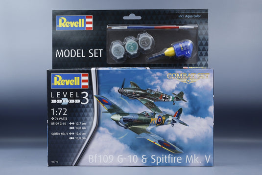 Bf109 G-10 & Spitfire Mk.V Combat Set 組み立てプラモキット模型 戦闘機 /Revell 1/72