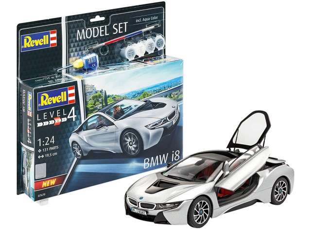 BMW i8 レベル4 プラモデルセット 塗料 /Revell 1/24模型