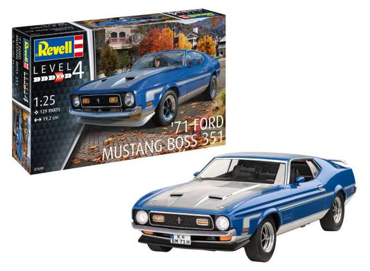 1971 Mustang Boss 351 レベル4 プラモデルキット 長さ 192 mm 幅 76 mm 高さ 54 mm /Revell 1/25模型