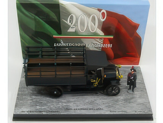 FIAT 18BL 200th ANNIVERSARY CARABINIERI WITH FIGURE 1915 BLACK/RIO-MODELS 1/43ミニカー