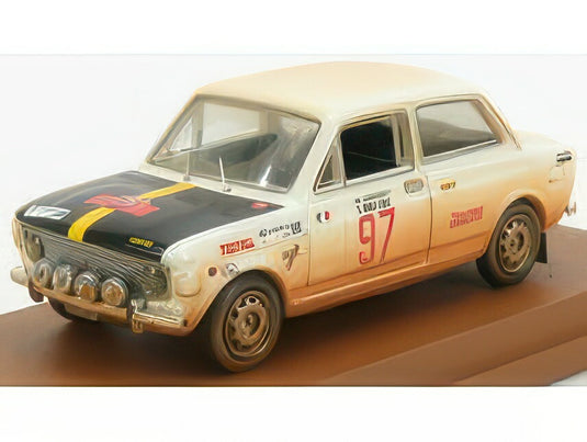 FIAT 128 N 97 RALLY ISOLA D'ELBA 1972 M.AVENOSO P.DINUNZIO WHITE MUD/RIO-MODELS 1/43ミニカー