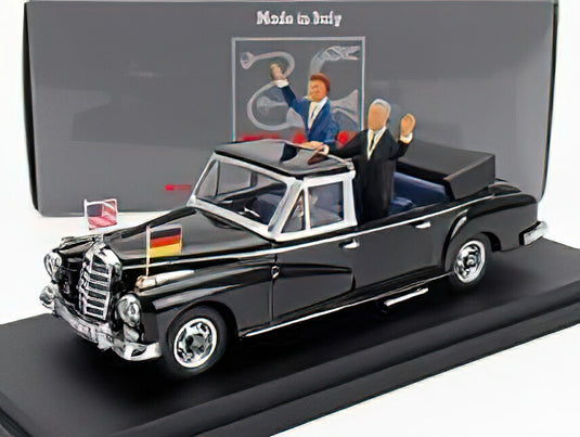 MERCEDES BENZ 300D (W189) CABRIOLET OPEN 1963 WITH KONRAD ADENAUER AND JOHN FITZGERALD KENNEDY フィギュア BLACK/Rio 1/43ミニカー