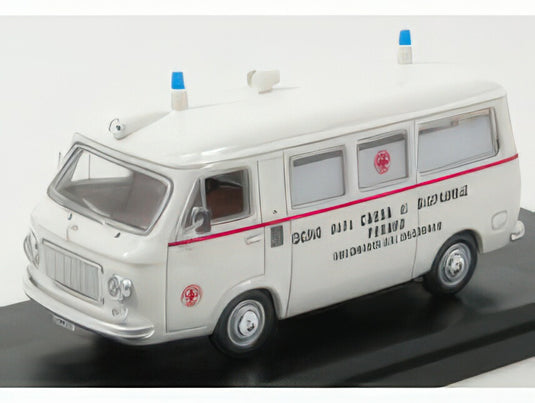 FIAT  238 VAN AMBULANZA  AMBULANCE  DONO DELLA CASSA DI RISPARMIO PESARO VOLONTARI DEL SOCCORSO  WHITE/RIO 1/43ミニカー