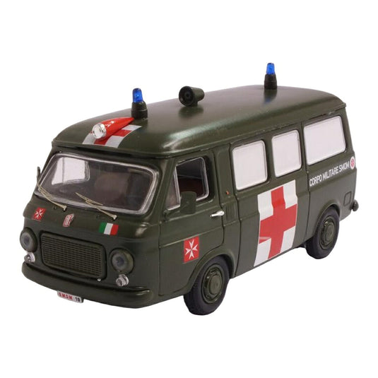 Fiatフィアット 238 アンブランツァ ミリターレ SMOM ソヴラーノ ミリターレ オルディネ ディ マルタ グリーン / Rio 1/43 ミニカー