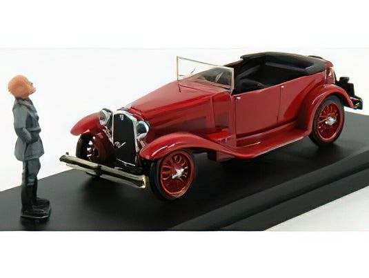 ALFA ROMEO 1750 TORPEDO CABRIOLET OPEN WITH MUSSOLINI フィギュア AND LETTER 1926 RED/Rio 1/43ミニカー