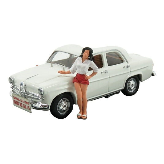 Alfa Romeoアルファロメオ Giulietta コンコルソ ミス イタリア 1955 フィギュア付き ホワイト / Rio 1/43 ミニカー