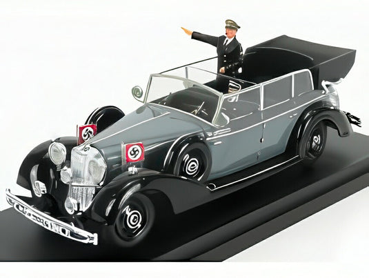 メルセデス・ベンツ 770K カブリオレ オープン 1942年 ヒトラーとドライバーフィギュア付き グレー ブラック / Rio 1/43 ミニカー
