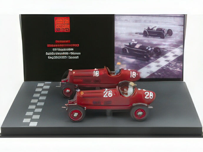 ALFA ROMEO - F1  2X P3 SCUDERIA FERRARI N 18 WINNER TRIPOLI GP 1934 VARZI + P3 N 28 2nd TRIPOLI GP 1934 MOLL - RED/Rio 1/43ミニカー